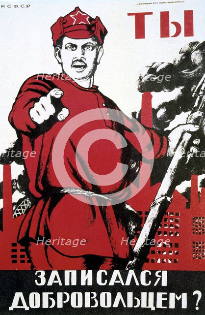 'Have You Volunteered?', 1929.  Artist: Dmitriy Stakhievich Moor