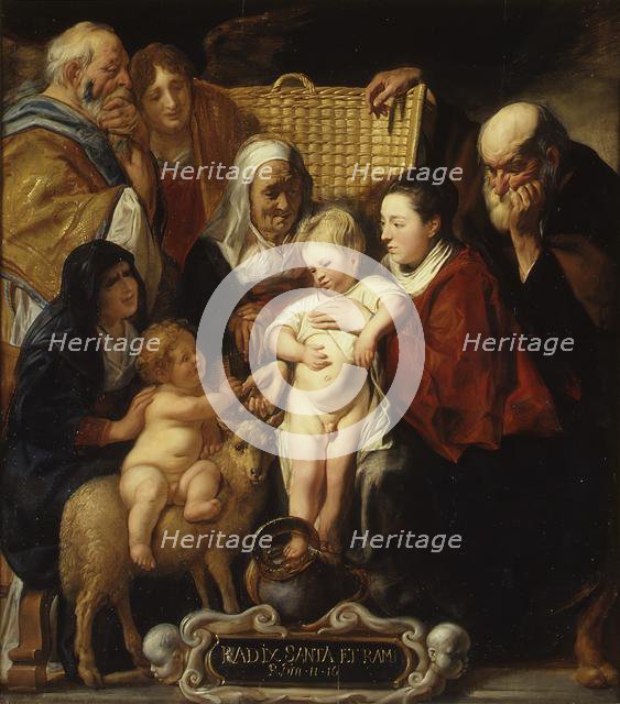 The Holy Family with Saint Anne and the Young Baptist and His Parents, early 1620s and 1650s. Creator: Jacob Jordaens.