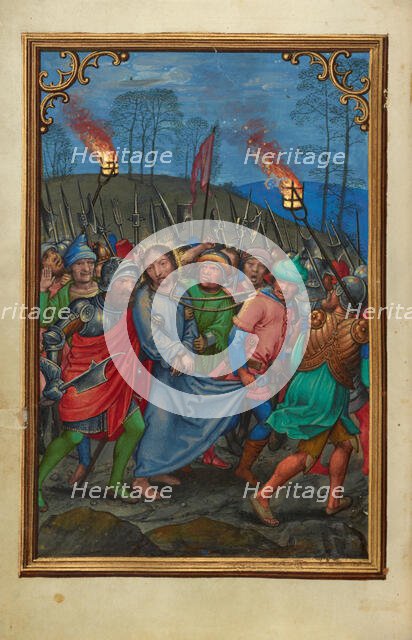 The Arrest of Christ; Prayer Book of Cardinal Albrecht of Brandenburg, about 1525-1530. Creator: Simon Bening.
