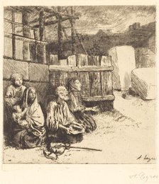 English Beggars (Les mendiants anglais), 1875. Creator: Alphonse Legros.