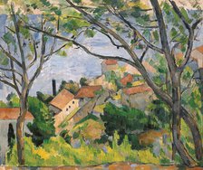 Vue de l'Estaque à travers les arbres, 1879. Creator: Cézanne, Paul (1839-1906).