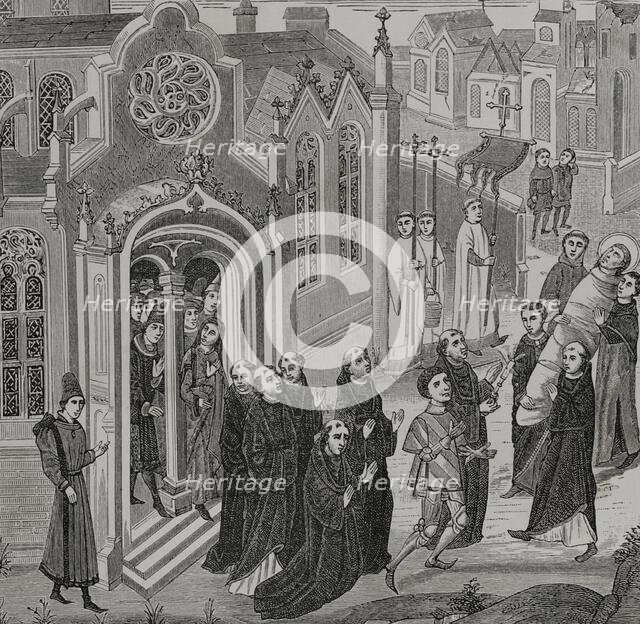 Benedictine monastery of Vézelay, in Burgundy, France, 1446-1448, (1877).  Creator: Unknown.