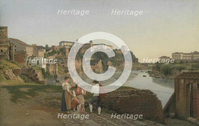 View of the Tiber near Ponte Rotto, 1814-1817. Creator: CW Eckersberg.