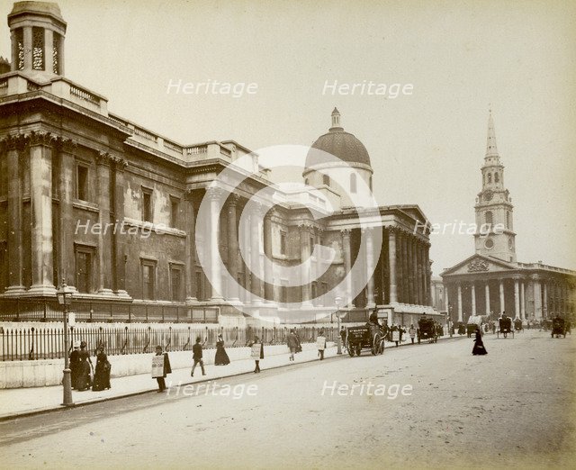Exterior of the National Gallery, London, 1887. Artist: Unknown
