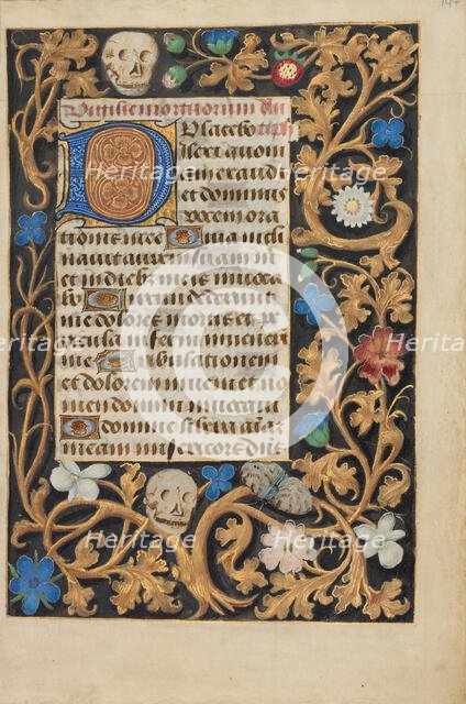 Decorated Initial D; Crohin-La Fontaine Hours, about 1480-1485 ?. Creator: Unknown.