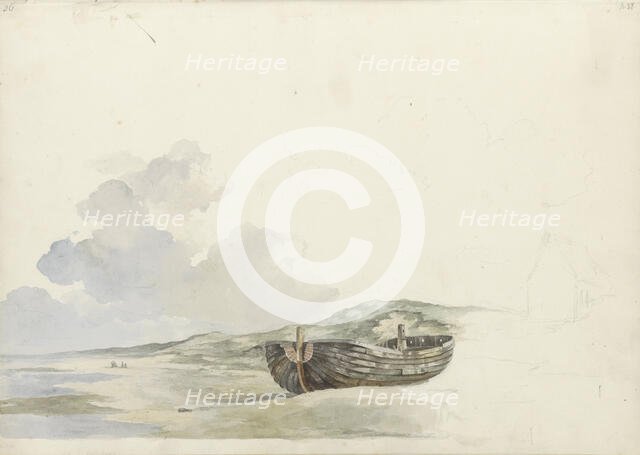 Boat on a beach, 1797-1838.  Creator: Johannes Christiaan Schotel.