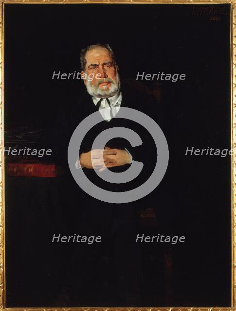 Portrait of Auguste Rogeard (1820-1896), publicist, 1881. Creator: Louis Tinayre.