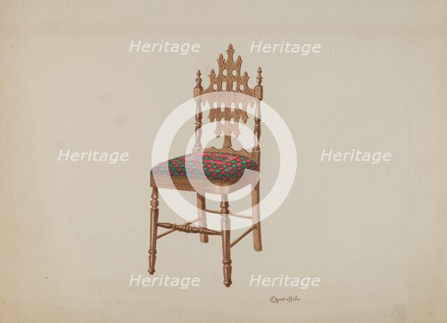 Handcarved Side Chair, 1937. Creator: Cornelius Christoffels.