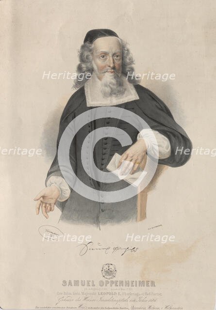 Portrait of Samuel Oppenheimer (1631-1703) , 1846. Creator: Kriehuber, Josef (1800-1876).