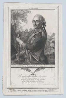 Portrait of the Maréchal de Saxe, 1766. Creator: Antoine de Marcenay Ghuy.