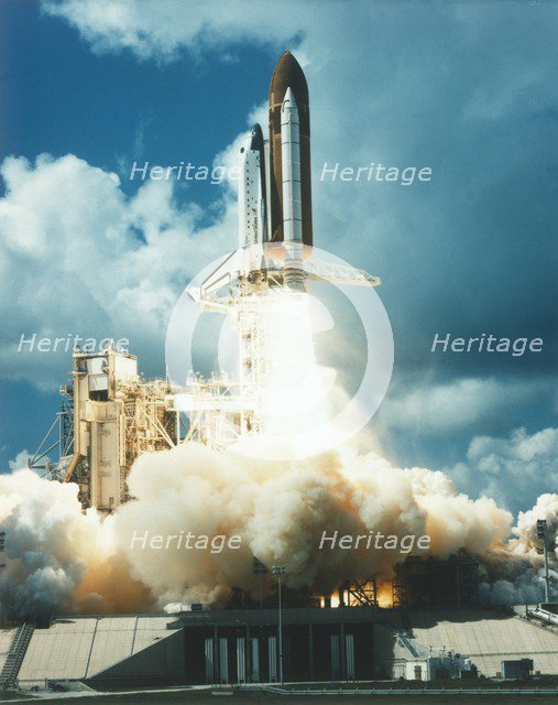 Space Shuttle 'Atlantis' launching from Kennedy Space Center, USA, 1980s. Creator: NASA.