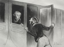 The Railroads, plate 11: The Hazard of Sleeping on a Journey, 1843. Creator: Honoré Daumier (French, 1808-1879); Aubert.