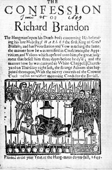 'The Confession of Richard Brandon', 1649. Artist: Unknown