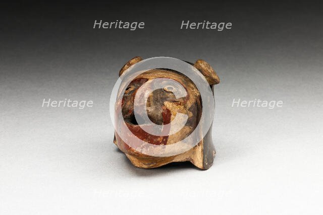 Fragment of a Vessel or Sculpture Depicting a Human Head, A.D. 600/1000. Creator: Unknown.