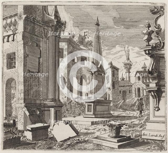 Fantastic Townscape with Ruins, before 1753. Creator: Giuseppe Antonio Landi.