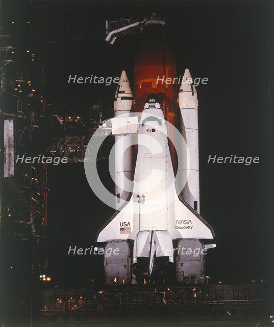Space Shuttle Orbiter 'Discovery' at Kennedy Space Center, Merritt Island, Florida, USA. Creator: NASA.