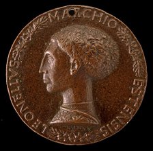 Leonello d'Este, 1407-1450, Marquess of Ferrara 1441 [obverse], c. 1443. Creator: Pisanello.