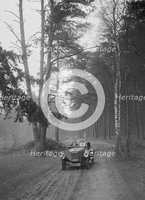 GWK taking part in the JCC General Efficiency Trial, Oxshott Woods, Surrey, 1923. Artist: Bill Brunell.