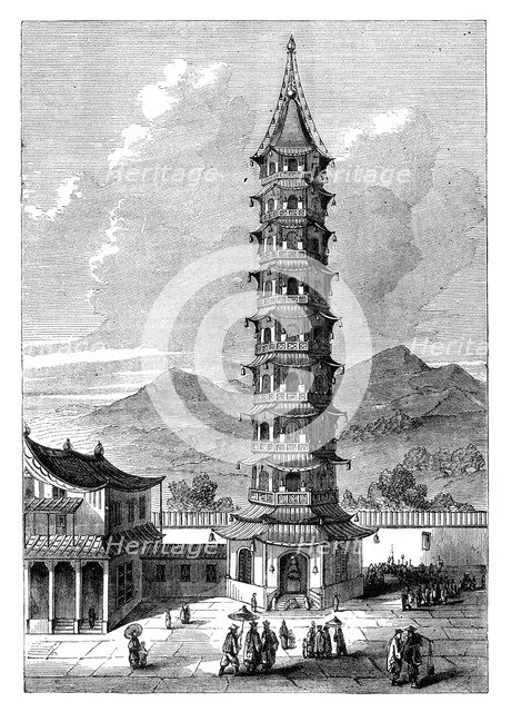 The Porcelain Tower of Nanjing, China, c1895. Artist: Unknown