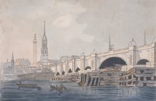 London Bridge (old), London, c1800. Artist: Anon