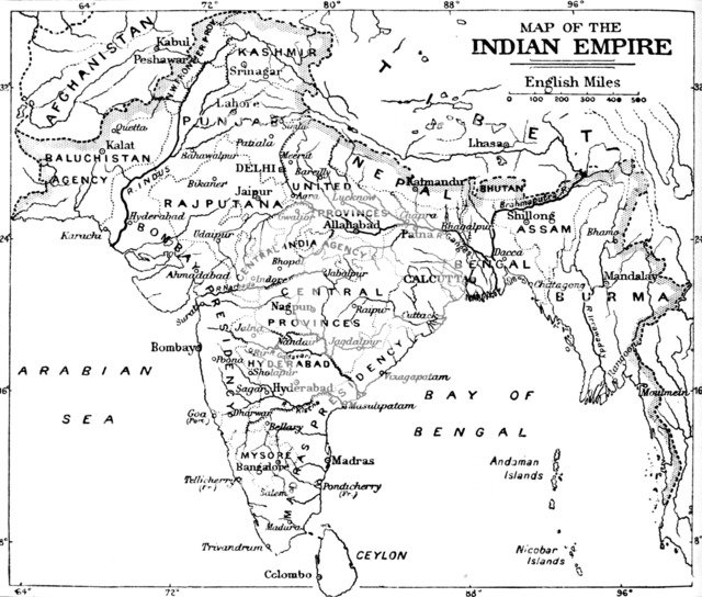 'Map of the Indian Empire', c1912. Artist: Unknown.