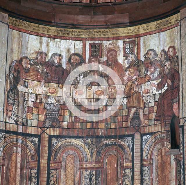 Norwegian painting of the last supper, 13th century. Artist: Unknown