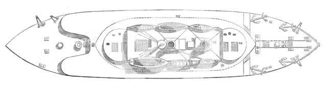 Deck plan of H.M. Ship Devastation, 1871. Creator: Unknown.