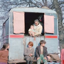 Members of the Vincent family, gipsies, Charlwood, Newdigate area, Surrey, 1964.
