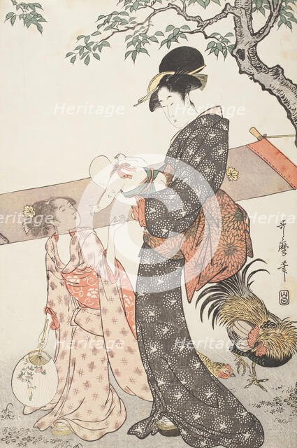 Women Stretching Silk (image 2 of 3), between circa 1797 and circa 1798. Creator: Kitagawa Utamaro.