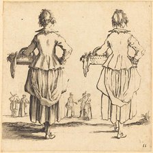 Peasant Woman with Basket, Seen from Behind, 1617 and 1621. Creator: Jacques Callot.