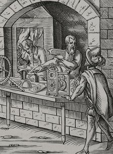 Watchmaker workshop, 16th century (1877). Creator: Jost Ammon.