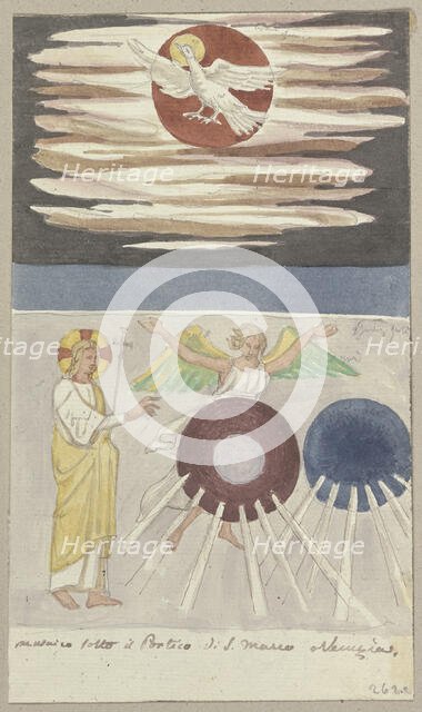 Detailed Study of a Mosaic in the Porch of St. Mark's Basilica in Venice, 1818-1843. Creator: Johann Anton Ramboux.