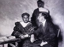 Abd-el-Krim (1882-1963) with the journalist Luis Oteyza in August 1922, organized the Rif uprisin…