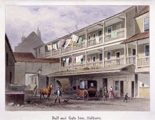 Bull and Gate Inn, Holborn, London, c1850. Artist: Thomas Hosmer Shepherd