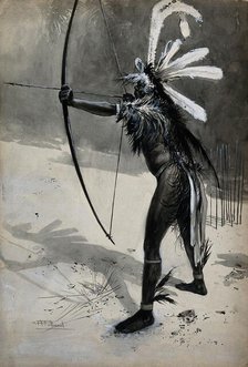 A New Guinea sportsman testing his armour, 1905. Creator: Albert Henry Fullwood.