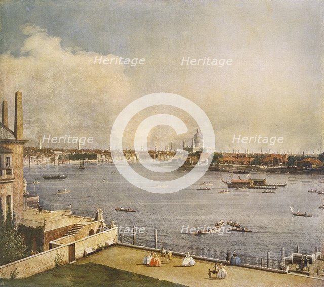 The Thames and the City of London from Richmond House, Whitehall, Westminster, c1747. Artist: Canaletto