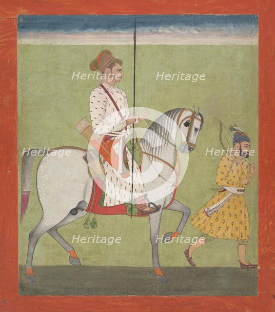 Jhujhar Singh on Horseback, ca. 1720-30. Creator: Dalchand.