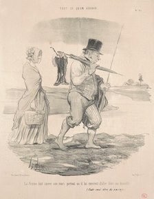 La femme doit suivre son mari ..., 19th century. Creator: Honore Daumier.