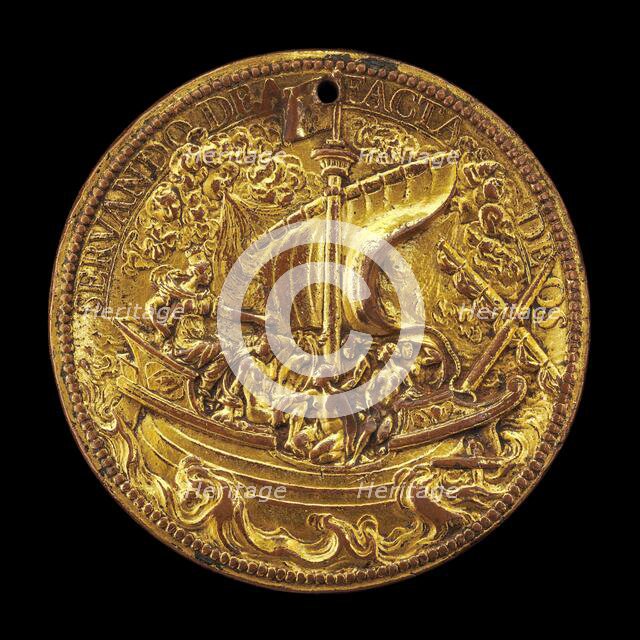 The Queen at the Helm of a Ship in Stormy Seas [reverse], 1615. Creator: Abraham Dupre.