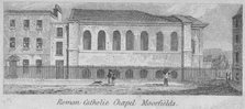 Side view of St Mary's Roman Catholic Church, Moorfields, City of London, 1825. Artist: Anon