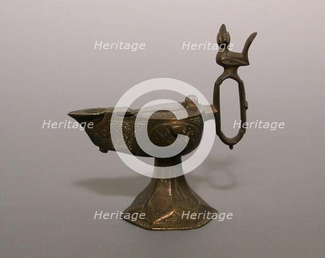 Oil Lamp (Cheragh), Ilkhanid dynasty (1256-1353), Early 13th century. Creator: Unknown.