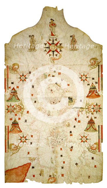 Mediterranean and the Black Sea map, 1563. Artist: Olives, Jaume (active 1550-1572)