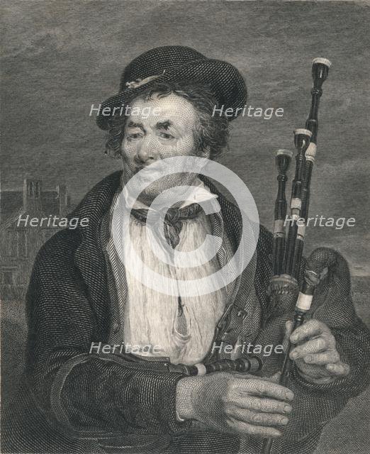 'The Bag Piper, from a picture by David Wlkie, R.A.' Creator: Augustus Fox.