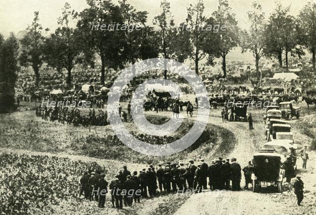 The Germans arrest civilians at Visé in Belgium, August 1914, (c1920). Creator: Unknown.