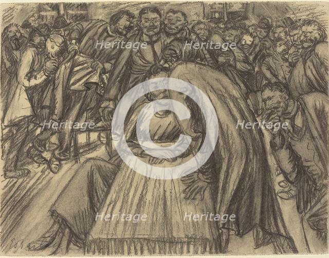 The Couple in the Crowd, 1917. Creator: Ernst Barlach.