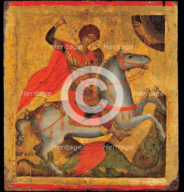 Saint George and the Dragon, ca 1440-1460. Artist: Akotandos, Angelos (active ca. 1425-1460)