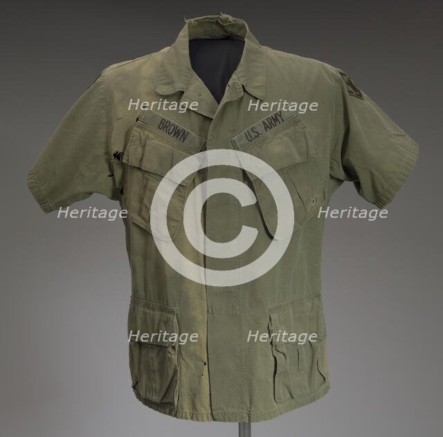 Military fatigue shirt worn by James E. Brown of the 20th Engineer Brigade, ca. 1967. Creator: Bonham Manufacturing Company Inc..