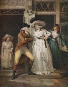 'The Tavern Door, Laetitia Deserted by her Seducer is Thrown on the Town', 1789. Artist: John Raphael Smith.