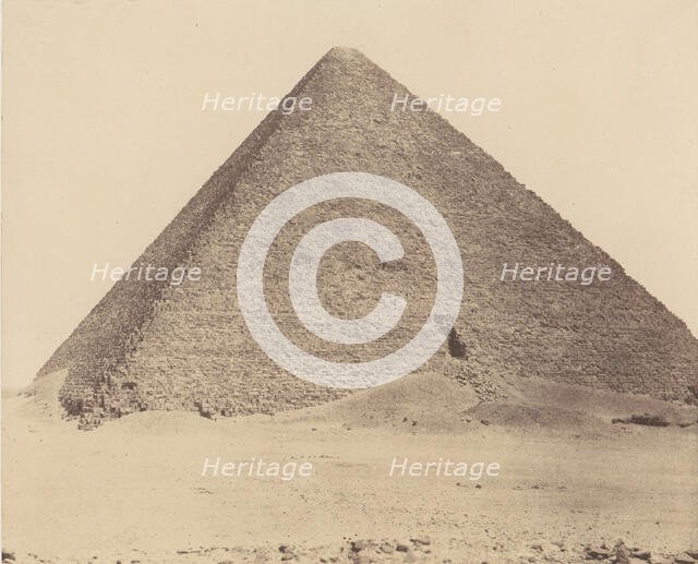 Djizeh (Nécropole de Memphis), Pyramide de Chéops (Grande Pyramide), 1851-52, printed 1853-54. Creator: Félix Teynard.