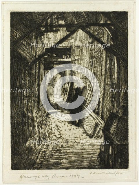 Passageway, Rouen, 1899. Creator: Donald Shaw MacLaughlan.
